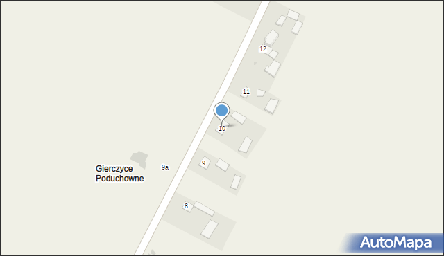 Gierczyce, Gierczyce, 10, mapa Gierczyce