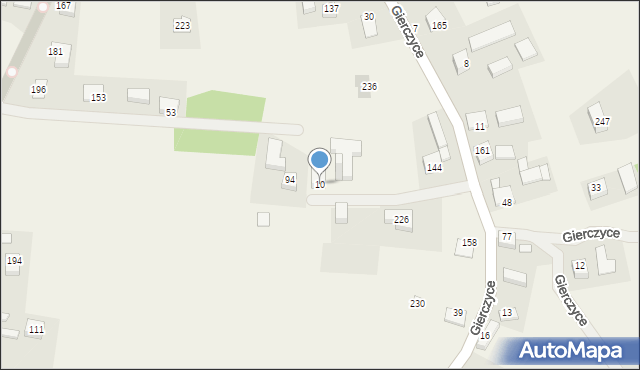 Gierczyce, Gierczyce, 10, mapa Gierczyce