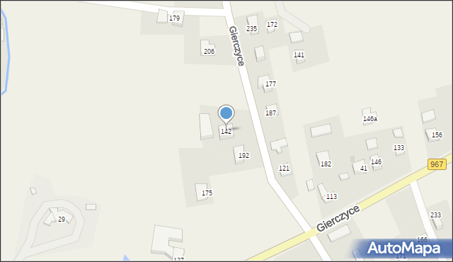 Gierczyce, Gierczyce, 142, mapa Gierczyce