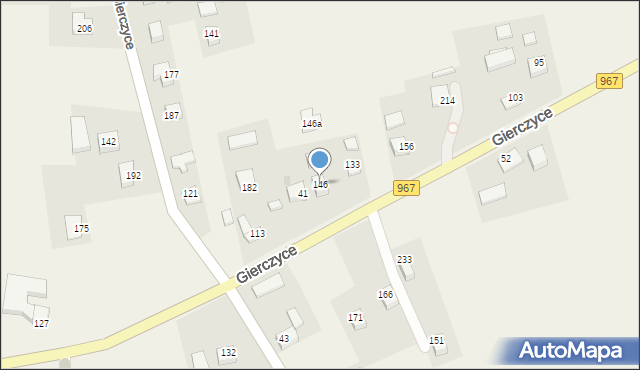 Gierczyce, Gierczyce, 146, mapa Gierczyce