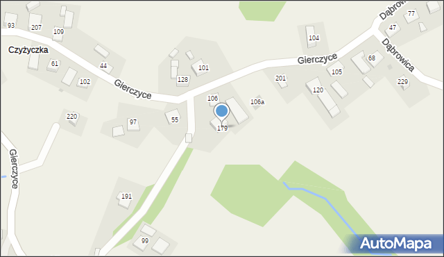 Gierczyce, Gierczyce, 179, mapa Gierczyce