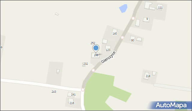 Gierczyce, Gierczyce, 198, mapa Gierczyce