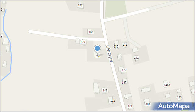 Gierczyce, Gierczyce, 206, mapa Gierczyce