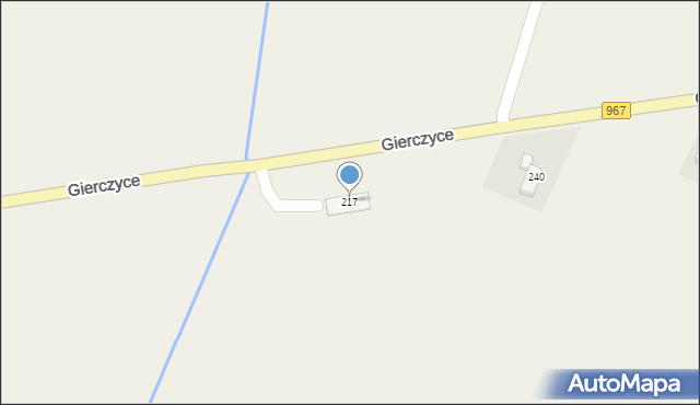 Gierczyce, Gierczyce, 217, mapa Gierczyce
