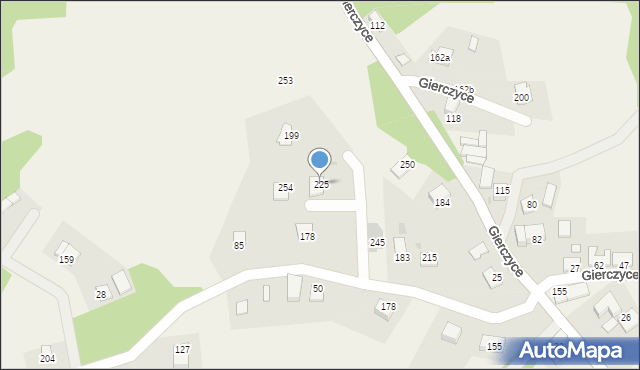 Gierczyce, Gierczyce, 225, mapa Gierczyce