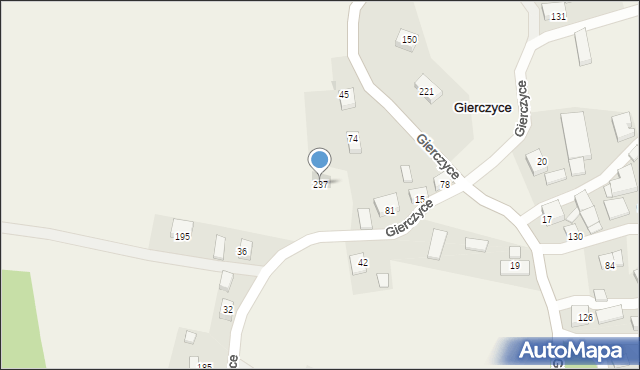 Gierczyce, Gierczyce, 237, mapa Gierczyce