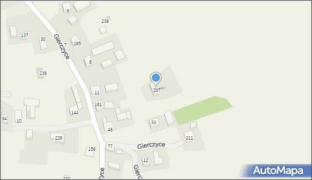 Gierczyce, Gierczyce, 247, mapa Gierczyce