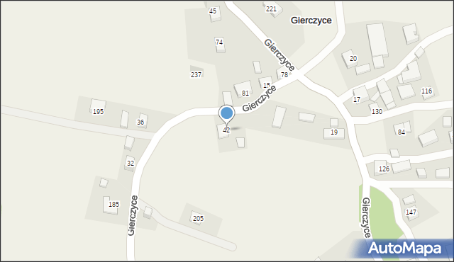 Gierczyce, Gierczyce, 42, mapa Gierczyce