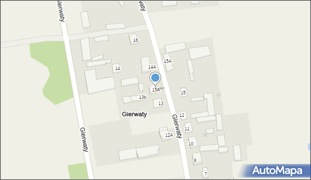 Gierwaty, Gierwaty, 13A, mapa Gierwaty