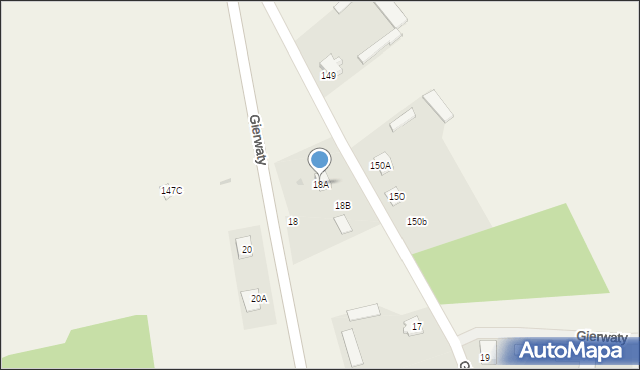 Gierwaty, Gierwaty, 18A, mapa Gierwaty
