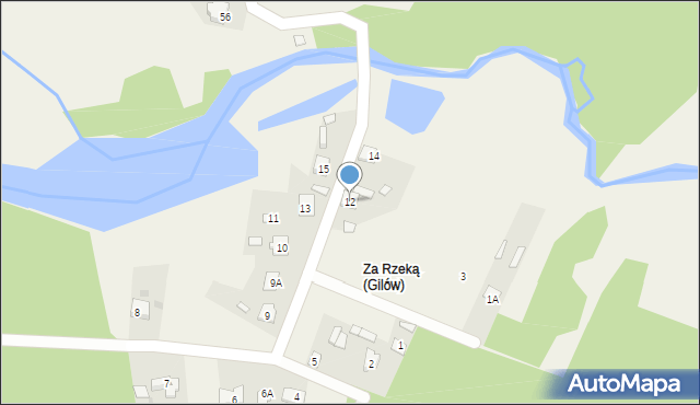 Gilów, Gilów, 12, mapa Gilów