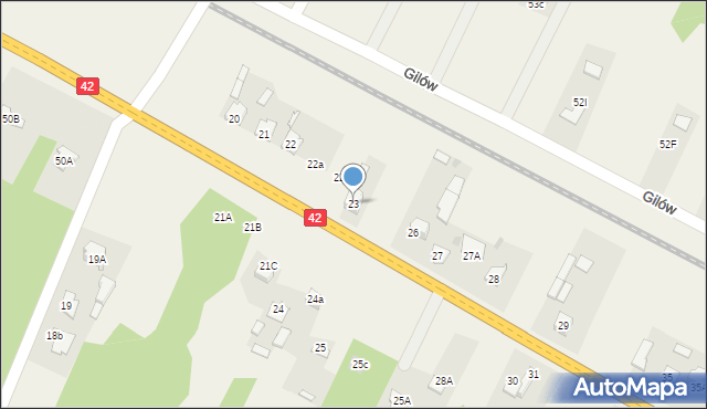 Gilów, Gilów, 23, mapa Gilów