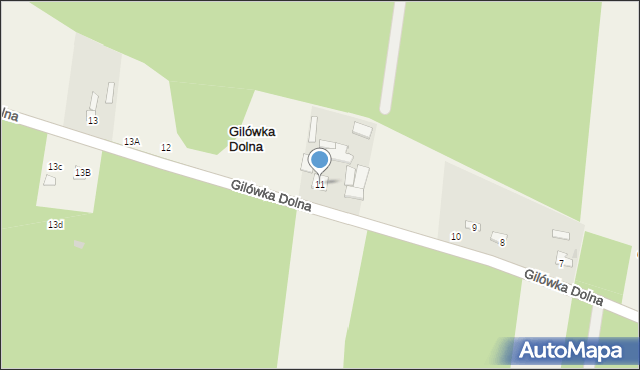 Gilówka Dolna, Gilówka Dolna, 11, mapa Gilówka Dolna