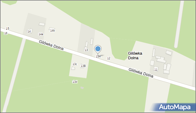 Gilówka Dolna, Gilówka Dolna, 13A, mapa Gilówka Dolna