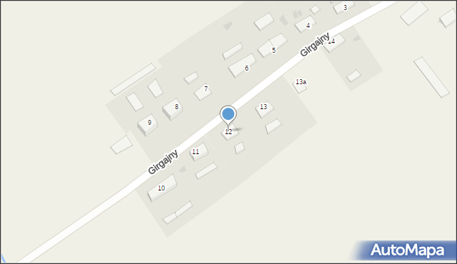 Girgajny, Girgajny, 12a, mapa Girgajny