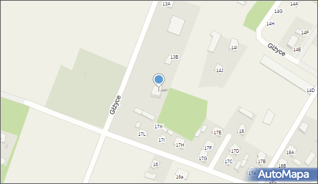 Giżyce, Giżyce, 13c, mapa Giżyce