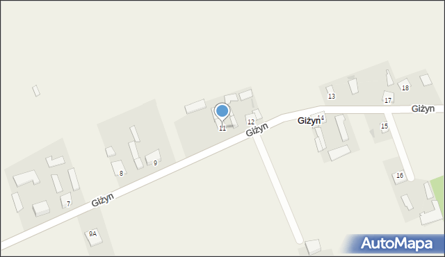 Giżyn, Giżyn, 11, mapa Giżyn