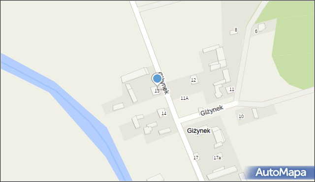 Giżynek, Giżynek, 13, mapa Giżynek
