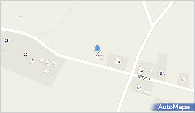 Giżyno, Giżyno, 33, mapa Giżyno