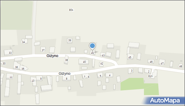 Giżyno, Giżyno, 41, mapa Giżyno