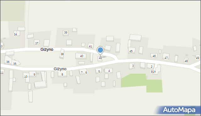 Giżyno, Giżyno, 42, mapa Giżyno