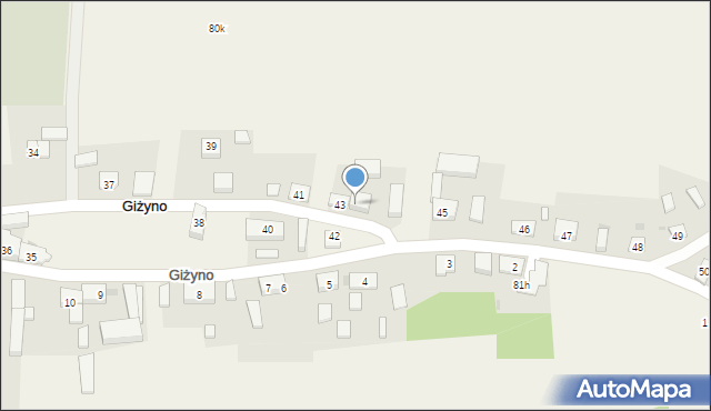 Giżyno, Giżyno, 44, mapa Giżyno