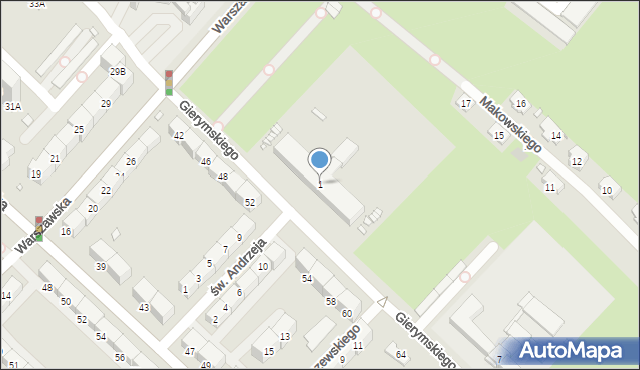 Gliwice, Gierymskiego Aleksandra, 1, mapa Gliwic