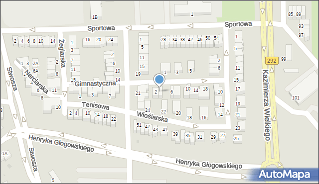 Głogów, Gimnastyczna, 4, mapa Głogów