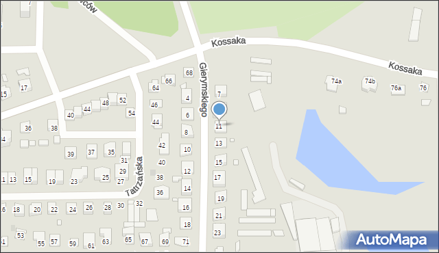 Grudziądz, Gierymskiego Aleksandra, 11, mapa Grudziądza