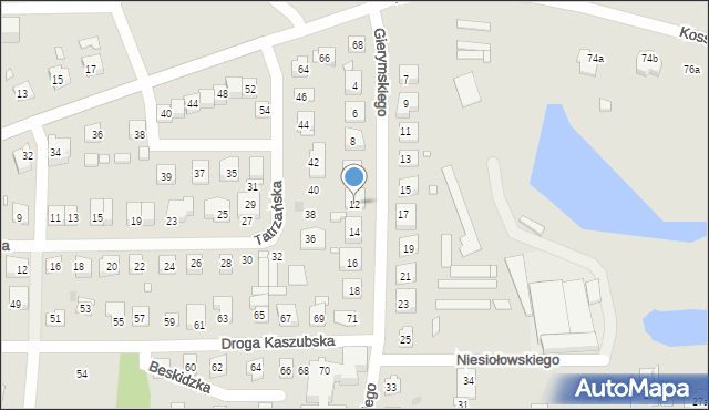 Grudziądz, Gierymskiego Aleksandra, 12, mapa Grudziądza