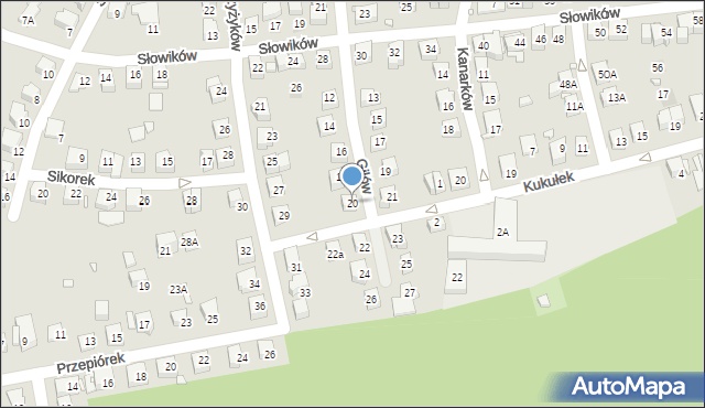 Katowice, Gilów, 20, mapa Katowic