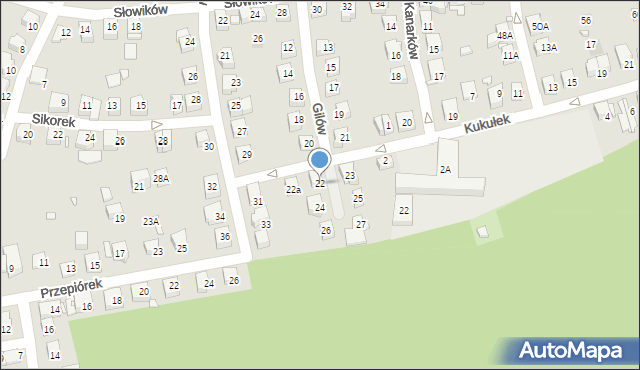 Katowice, Gilów, 22, mapa Katowic