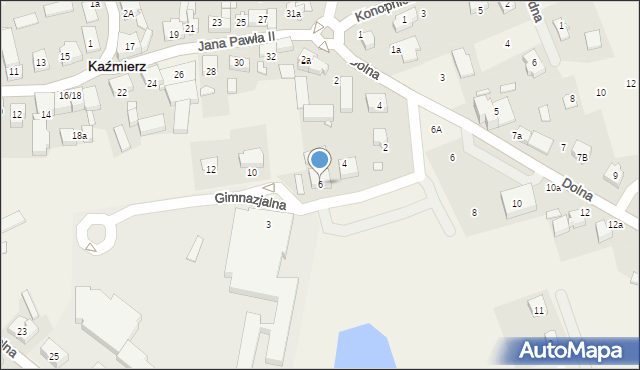 Kaźmierz, Gimnazjalna, 6, mapa Kaźmierz