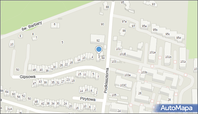 Kielce, Gipsowa, 2, mapa Kielc