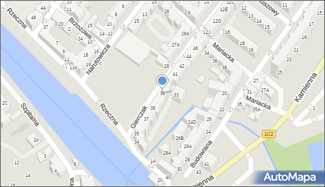 Kołobrzeg, Gierczak Emilii, 39, mapa Kołobrzegu