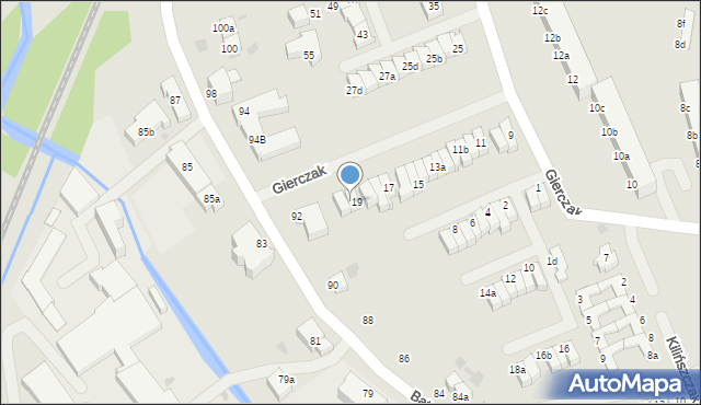 Koszalin, Gierczak Emilii, 21, mapa Koszalina