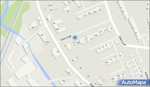 Koszalin, Gierczak Emilii, 21a, mapa Koszalina