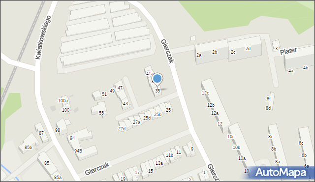 Koszalin, Gierczak Emilii, 35, mapa Koszalina