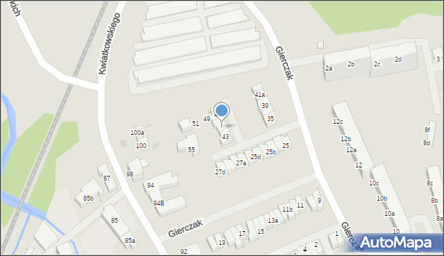 Koszalin, Gierczak Emilii, 45, mapa Koszalina