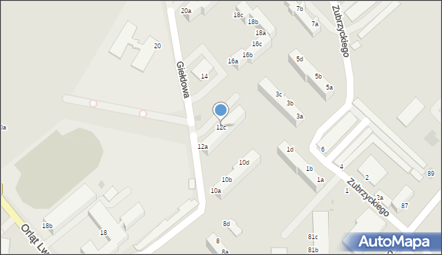 Koszalin, Giełdowa, 12c, mapa Koszalina