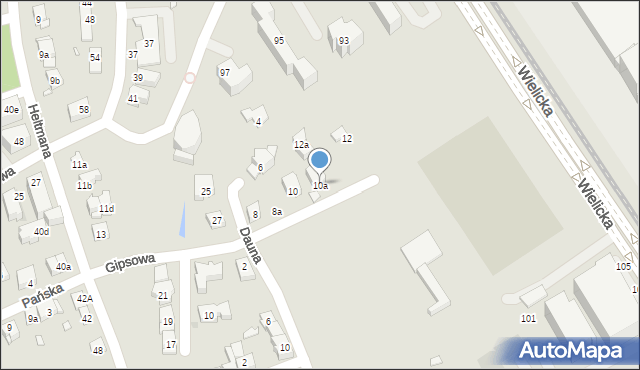 Kraków, Gipsowa, 10a, mapa Krakowa