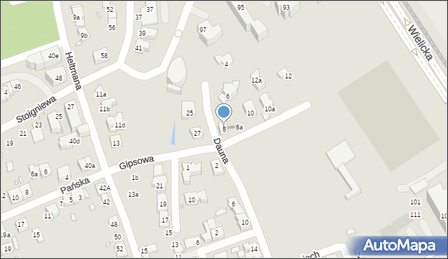 Kraków, Gipsowa, 8, mapa Krakowa