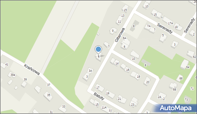 Książenice, Gitarowa, 5, mapa Książenice