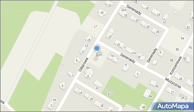 Książenice, Gitarowa, 8, mapa Książenice