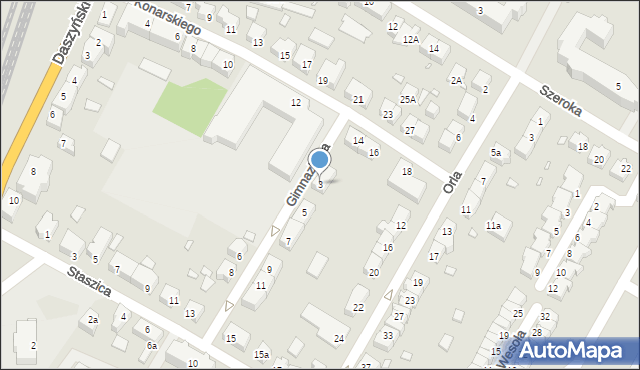 Kwidzyn, Gimnazjalna, 3, mapa Kwidzyn