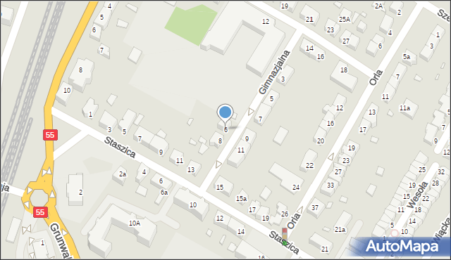 Kwidzyn, Gimnazjalna, 6, mapa Kwidzyn