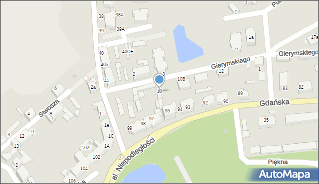 Lębork, Gierymskiego Aleksandra, 10, mapa Lębork