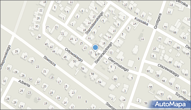 Leszno, Gierymskiego Maksymiliana, 9, mapa Leszno