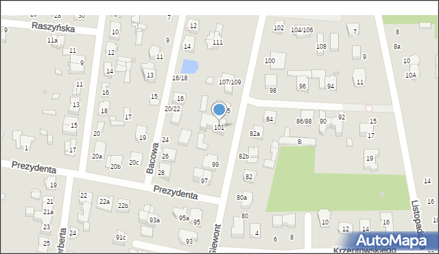 Łódź, Giewont, 101, mapa Łodzi