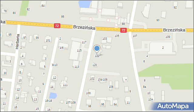 Łódź, Giewont, 122, mapa Łodzi